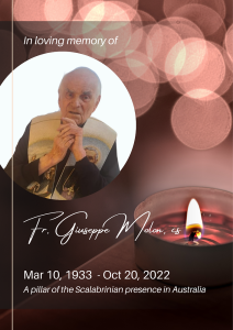 In loving memory of Fr. Giuseppe Molon, CS