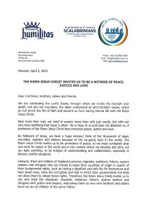 PROVINCIAL EASTER MESSAGE 2023
