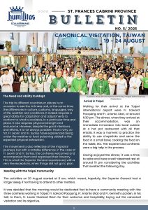 SFCP Bulletin: TAIWAN CANONICAL VISITATION (No. 5/2025)